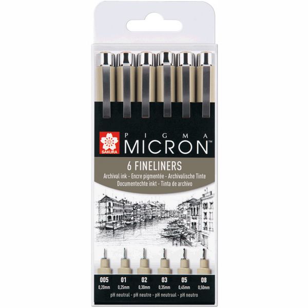Набір лінерів PIGMA Micron 6шт., Sakura