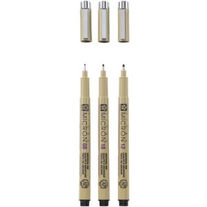 Набір лінерів PIGMA Micron 3 шт, (08-10-12), Чорний, Sakura