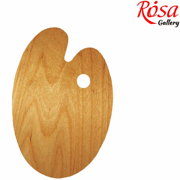 Палитра деревян, овальная, эргономичная, промасленная, 25х35см, Rosa Gallery