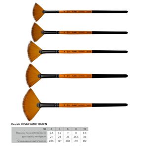 Пензель віяловий синтетика FLAME 1368FN, ROSA в ассортименті