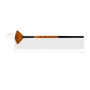 Пензель віяловий синтетика, №2, коротка ручка FLAME 1368FN, ROSA