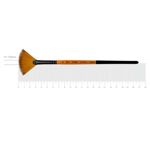 Пензель віяловий синтетика, №6, коротка ручка FLAME 1368FN, ROSA