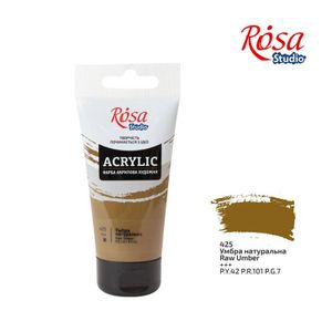 Краска акриловая, Умбра натуральная, 75 мл, ROSA Studio 425