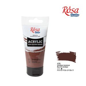 Краска акриловая, Умбра жженая, 75 мл, ROSA Studio 426