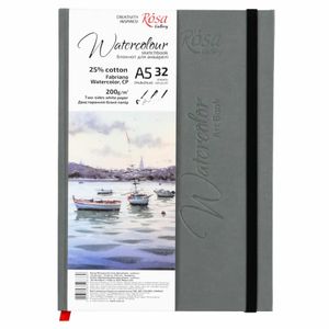 Блокнот для акварелі, А5, середнє зерно, 32 арк, 200 гр/м2, 148х210 мм, Watercolour (Fabriano), Rosa Gallery