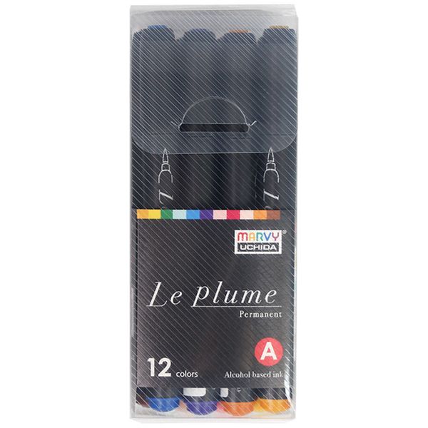 Набір спирт. маркерів, односторонні, класичні відтінки, LE PLUME BRUSH, 12 шт, Marvy
