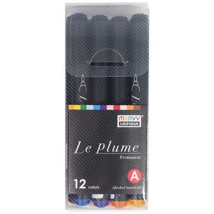 Набір спирт. маркерів, односторонні, класичні відтінки, LE PLUME BRUSH, 12 шт, Marvy