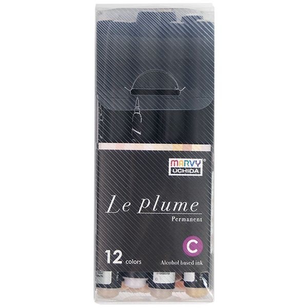Набір спирт. маркерів, односторонні, тілесні відтінки, LE PLUME BRUSH, 12 шт, Marvy