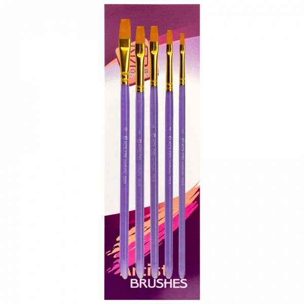 Набір пензлей 7009, синтетика плос. 5 шт., Kolos