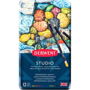 Набір кольорових олівців Studio, 12 кол., в метал. коробці, Derwent