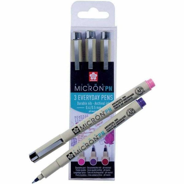 Набір ручок PIGMA MICRON PN CRAFTS, 3кол., (рожево-червоний, пурпуровий, бордовий), Sakura