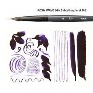 Кисть круглая лайнер белка/соболь WAVE 148, №8, короткая ручка, Rosa