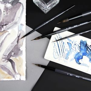 Кисть круглая лайнер белка/соболь WAVE 148, №4, короткая ручка, Rosa