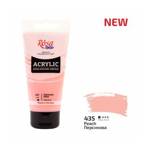 Краска акриловая, Персиковая, 75 мл, ROSA Studio 435