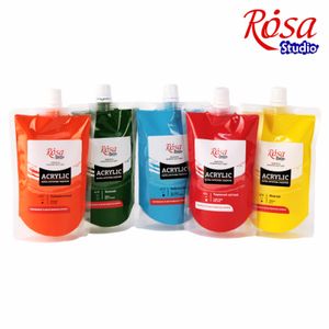 Краска акриловая, Белила титановые, 200 мл, ROSA Studio 401