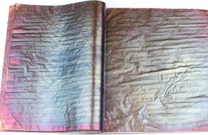 Кольорова поталь оксид, №07 Чорно-бронзовий з фіолетовими краями, 5 аркушів, 14 на 14 см