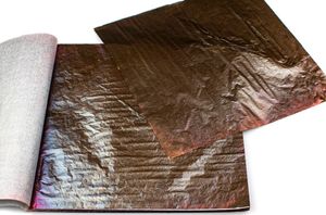 Кольорова поталь оксид, №07 Чорно-бронзовий з фіолетовими краями, 5 аркушів, 14 на 14 см