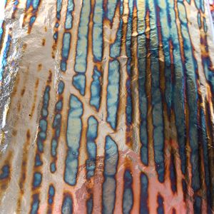 Кольорова поталь оксид, №04 Cиний переливчастий з золотими смужками, 5 аркушів, 14 на 14 см