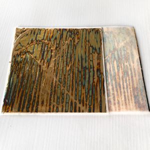 Кольорова поталь оксид, №04 Cиний переливчастий з золотими смужками, 5 аркушів, 14 на 14 см