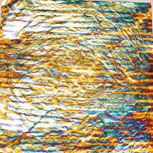 Кольорова поталь оксид, №04 Cиний переливчастий з золотими смужками, 5 аркушів, 14 на 14 см