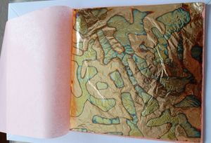 Кольорова поталь, оксид Блакитний переливчатий, книга 25 аркушів, 14х14 см, Noris