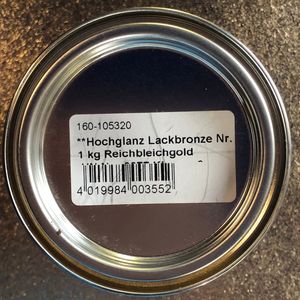 Металлический пигмент суперблестящий, Богатое бледное золото Reichbleichgold, 250 г, зернистость 6000, Noris