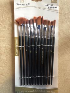 Набір художніх нейлон пензлів 12 шт.