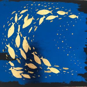 Зеркальная поталь №21 Синий, 80х85 мм, 25 шт